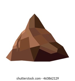 flat design single mountain icon vector illustration