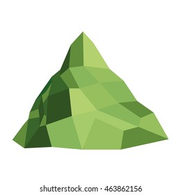 flat design single mountain icon vector illustration