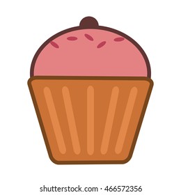 flat design single muffin icon vector illustration