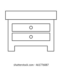 flat design single nightstand icon vector illustration