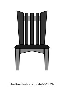 flat design single outdoor chair icon vector illustration