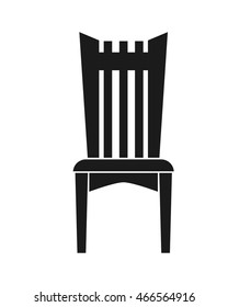 flat design single outdoor chair icon vector illustration