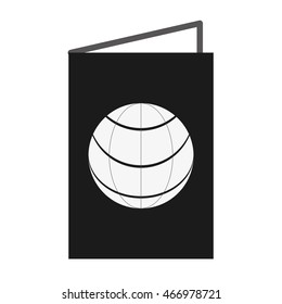 flat design single passport icon vector illustration