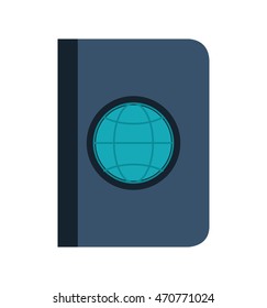 flat design single passport icon vector illustration
