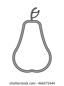 flat design single pear icon vector illustration
