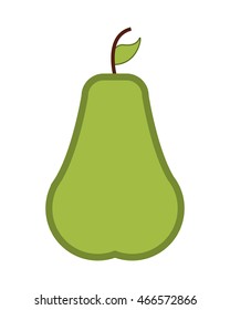 flat design single pear icon vector illustration