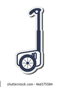 flat design single person on hoverboard icon vector illustration