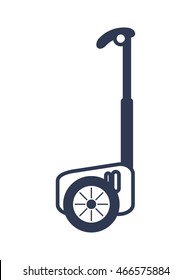flat design single person on hoverboard icon vector illustration