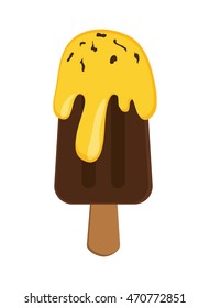 flat design single popsicle icon vector illustration