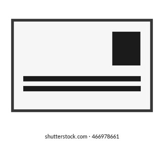 flat design single postcard icon vector illustration