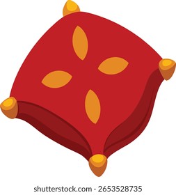 Design plano ícone de travesseiro vermelho único ilustração vetorial, design de vetor de almofada