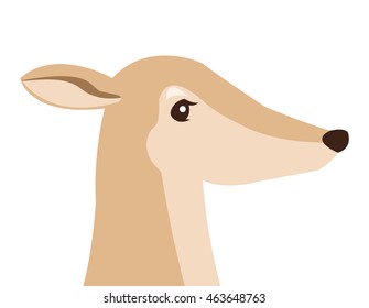 flat design single reindeer icon vector illustration