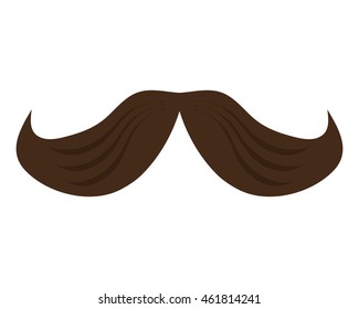 flat design single retro mustache icon vector illustration