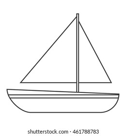 flat design single sailboat icon vector illustration