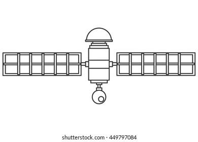 flat design single satelite icon vector illustration