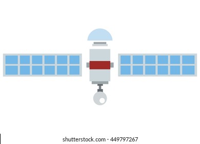 flat design single satelite icon vector illustration