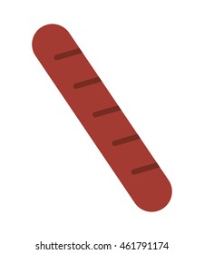 flat design single sausage icon vector illustration