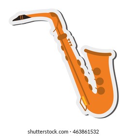 flat design single saxophone icon vector illustration