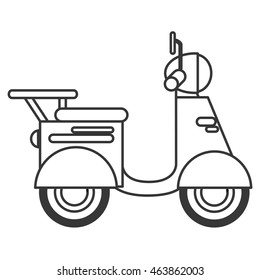 flat design single scooter icon vector illustration