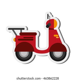 flat design single scooter icon vector illustration