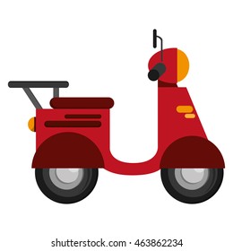 flat design single scooter icon vector illustration