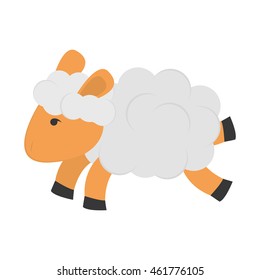 flat design single sheep icon vector illustration