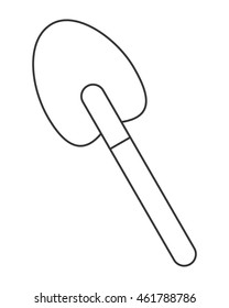 flat design single shovel icon vector illustration