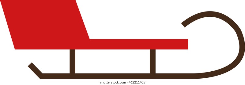 flat design single sleigh icon vector illustration
