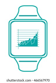 flat design single smartwatch with graphicon vector illustration