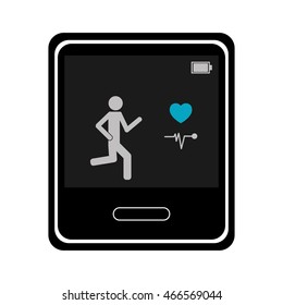 flat design single smartwatch heartrate monitor icon vector illustration