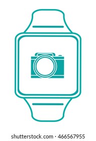 flat design single smartwatch icon vector illustration