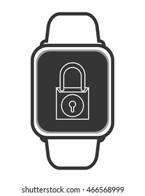 flat design single smartwatch icon vector illustration