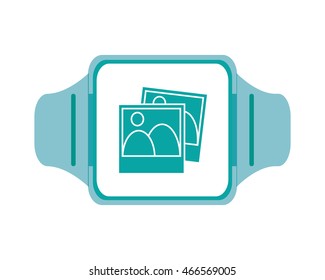 flat design single smartwatch with photograph icon vector illustration