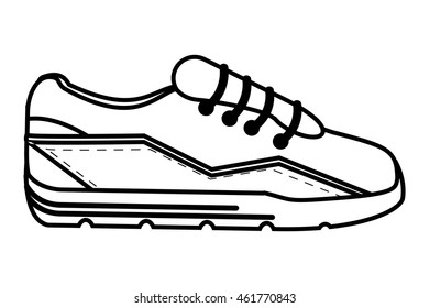 flat design single sneaker icon vector illustration