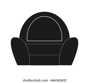 flat design single sofa chair icon vector illustration