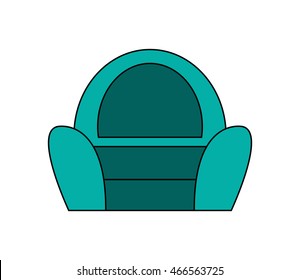 flat design single sofa chair icon vector illustration