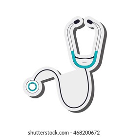flat design single stethoscope icon vector illustration
