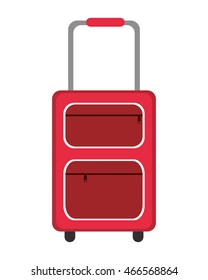 flat design single suitcase icon vector illustration