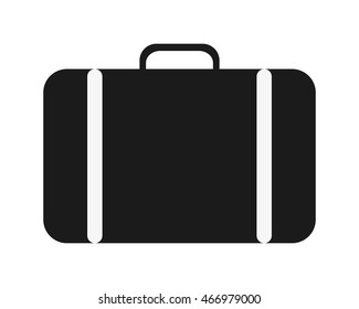 flat design single suitcase icon vector illustration
