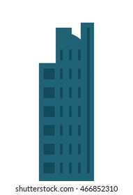 flat design single tall building icon vector illustration