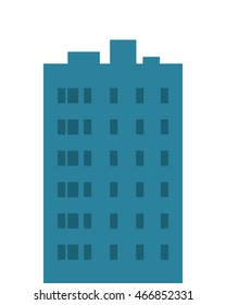 flat design single tall building icon vector illustration