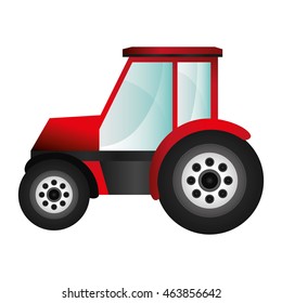 flat design single tractor icon vector illustration
