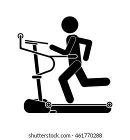 flat design single treadmill icon vector illustration
