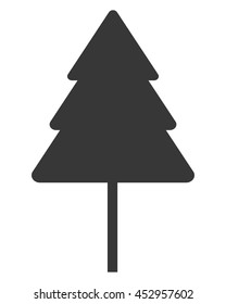 flat design single tree icon vector illustration