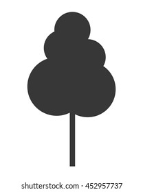 flat design single tree icon vector illustration