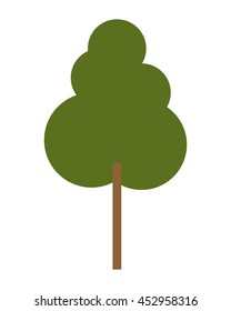 flat design single tree icon vector illustration