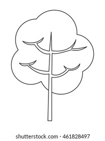 flat design single tree icon vector illustration