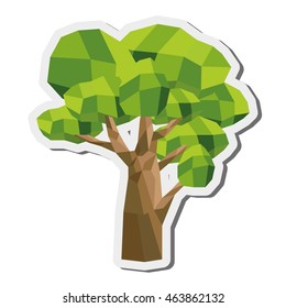 flat design single tree icon vector illustration