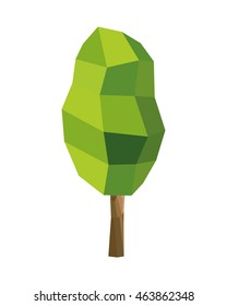 flat design single tree icon vector illustration