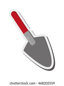 flat design single trowel icon vector illustration